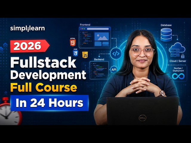 FullStack Development Full Course 2026 | Full Stack Development Tutorial For Beginners | Simplilearn thumbnail