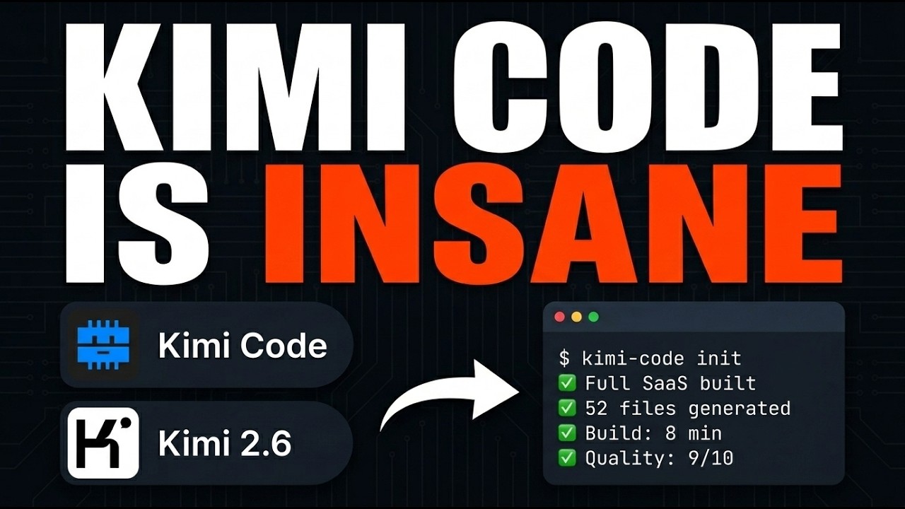 Kimi 2.6 + Kimi Code CLI Just Dropped and It Rivals Claude Code thumbnail