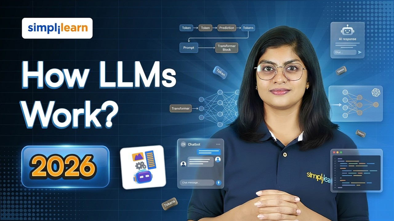 How LLMs Work? | How Large Language Models Work | What Are LLMs? | LLMs Explained | Simplilearn thumbnail