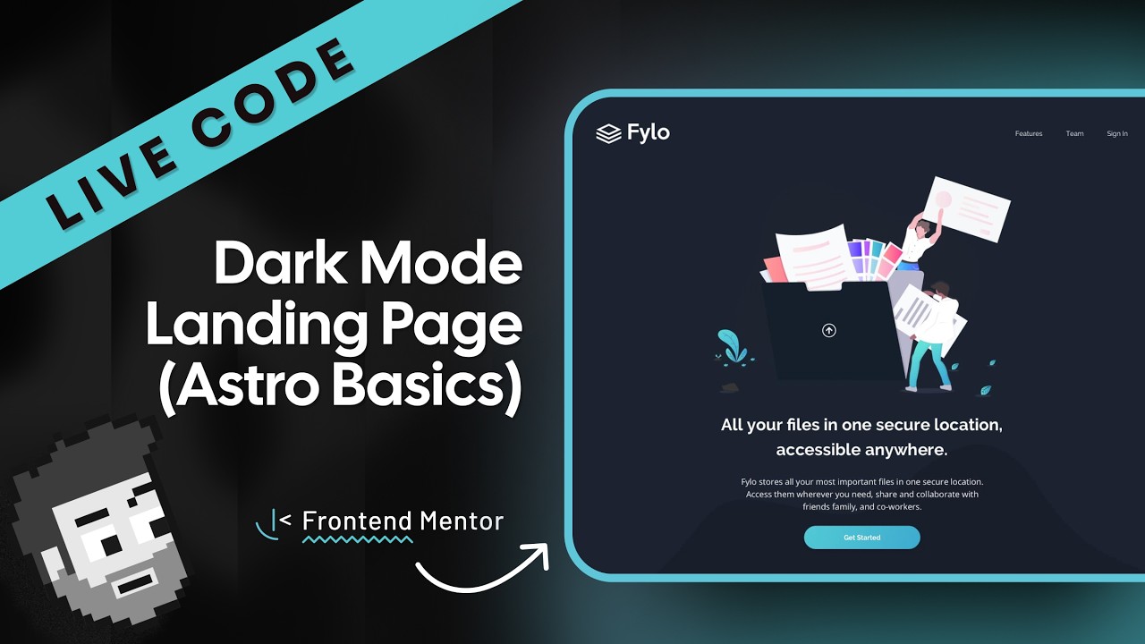 Live Code: Dark Mode Landing Page (Astro Basics) thumbnail