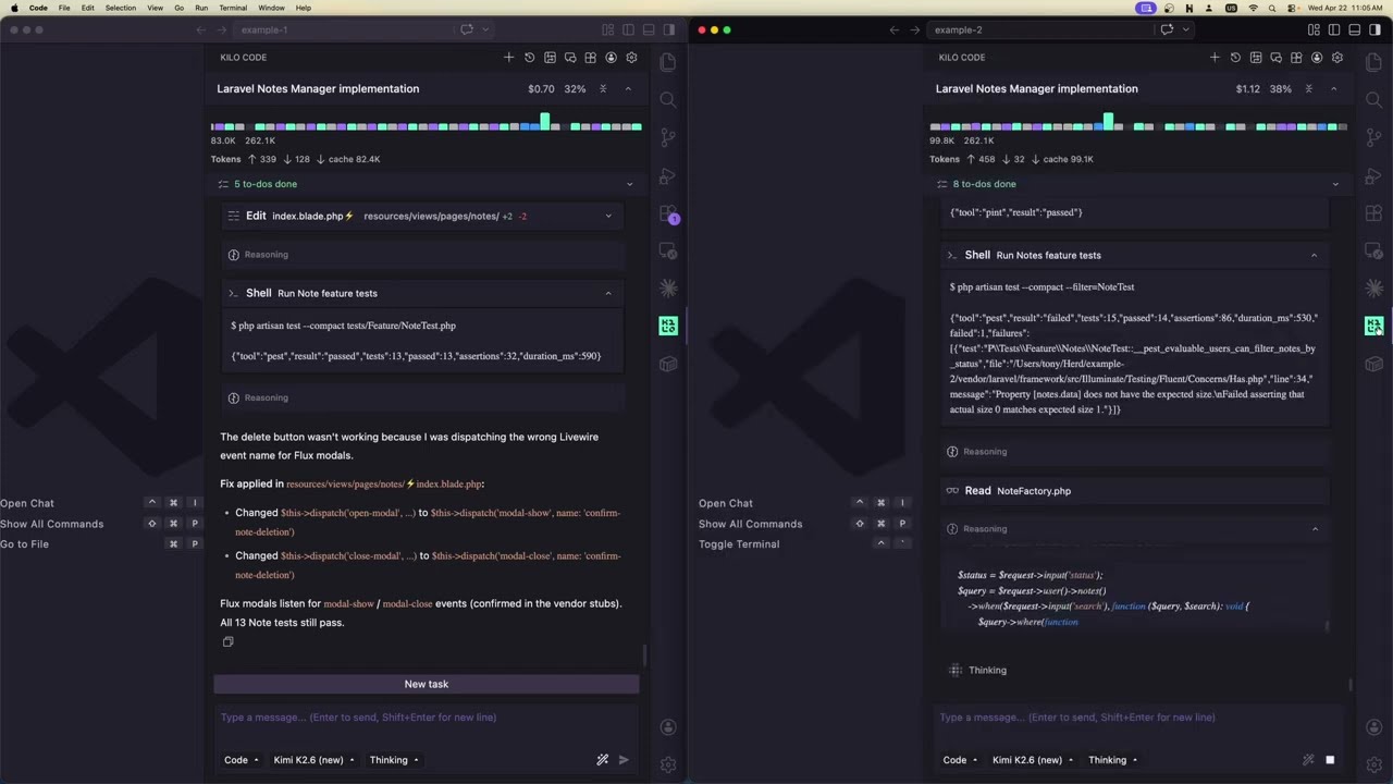 Laravel Livewire vs React: The Ultimate Kimi k2.6 AI Speed & Cost Challenge! 🤖💨 thumbnail