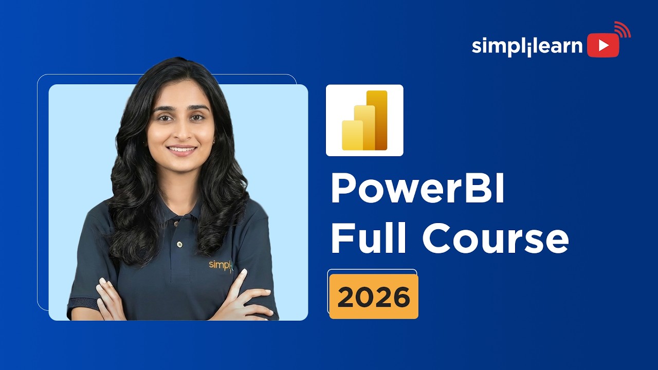 Power BI With AI Full Course 2026 [FREE] | Power BI With AI Tutorial | Power BI Course | Simplilearn thumbnail