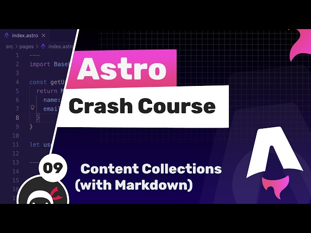 Astro Crash Course #9 - Content Collections (with Markdown) thumbnail