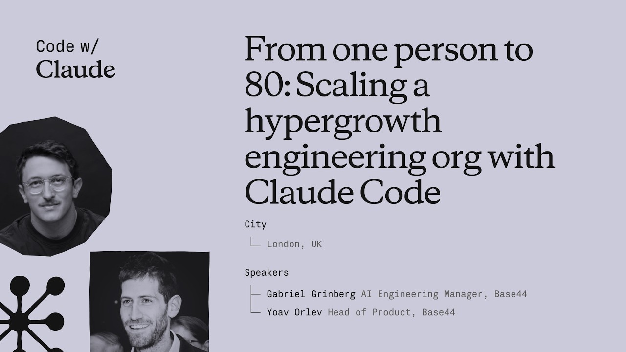 From one person to 80: Scaling a hypergrowth engineering org with Claude Code thumbnail