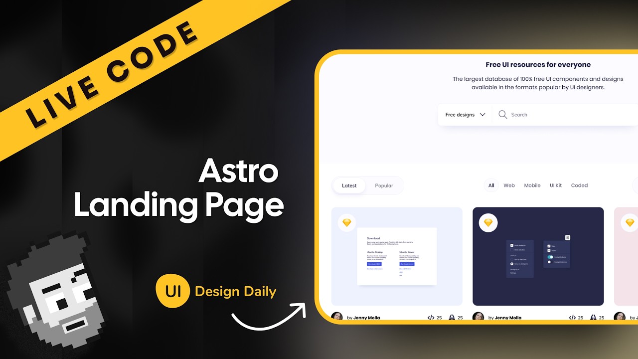 Live Code: Landing Page Live Code (UI Design Daily) thumbnail