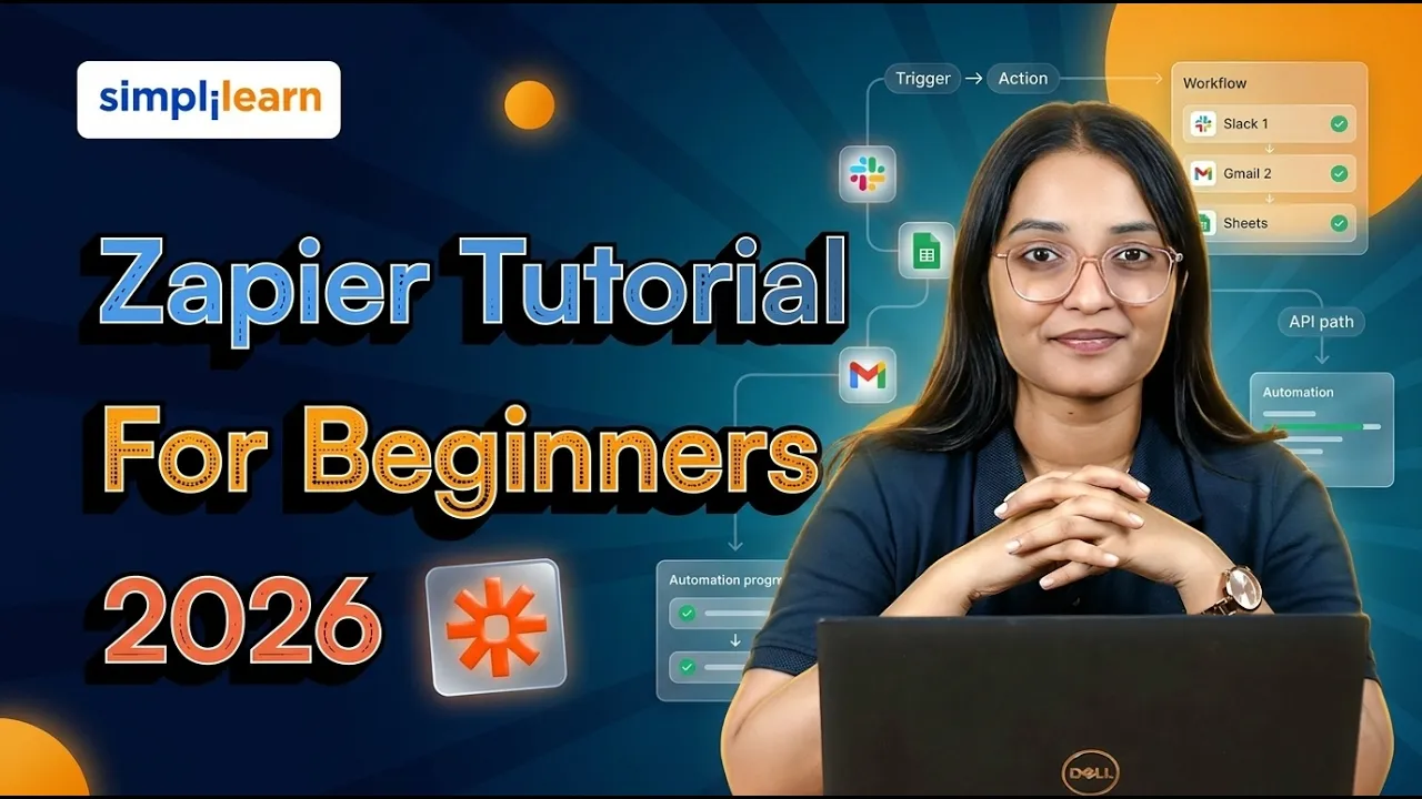 Zapier Tutorial For Beginners 2026 | Learn Zapier AI Automation | Zapier AI Workflows | Simplilearn thumbnail