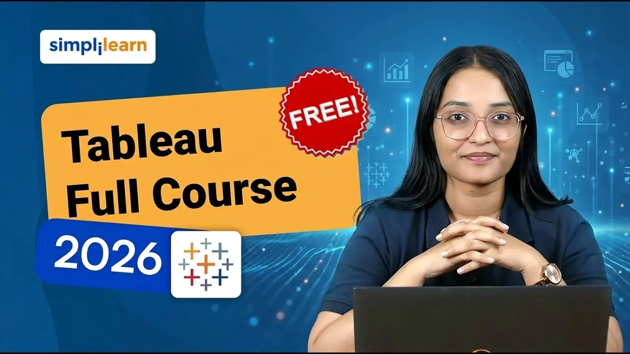 Tableau Full Course 2026 | Tableau Tutorial For Beginners | Tableau Developer Course | Simplilearn thumbnail