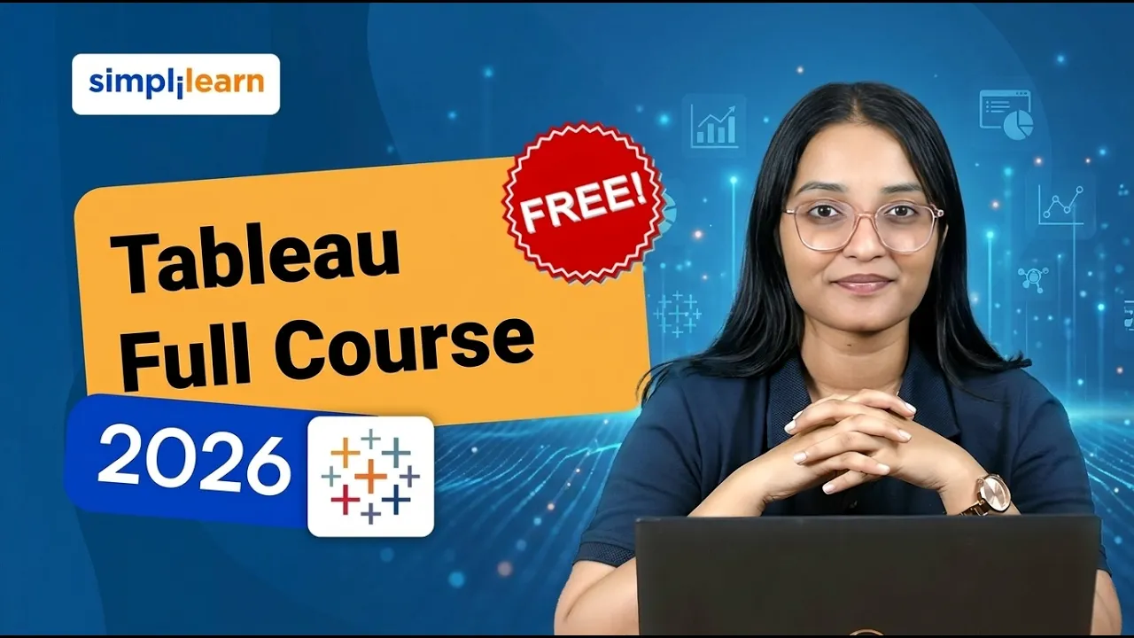 Tableau Full Course 2026 | Tableau Tutorial For Beginners | Tableau Developer Training | Simplilearn thumbnail