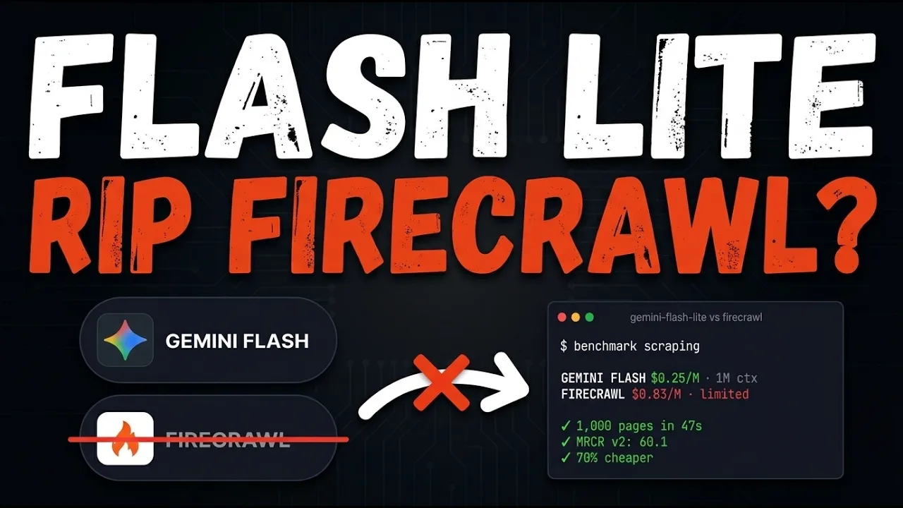 Firecrawl is DEAD - Gemini 3.1 Flash Lite is the New Web Scraping King thumbnail