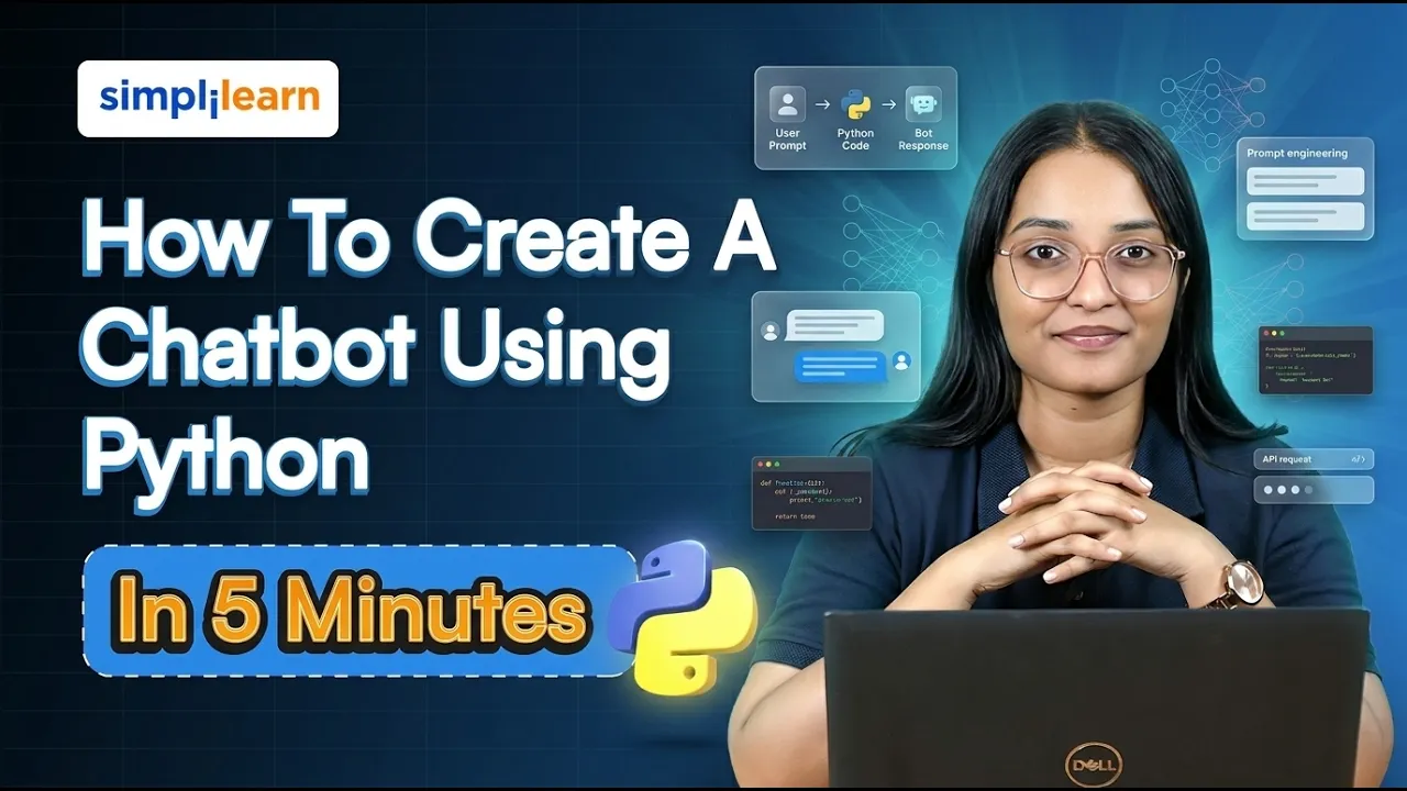 How To Create A Chatbot Using Python In 5 Minutes | Build Chatbot With Python | Simplilearn thumbnail