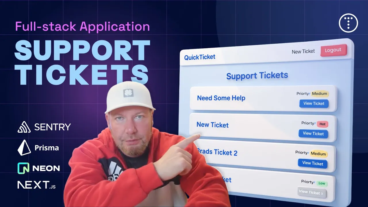 NextJS + Postgres and Error Monitoring  - Full Stack Support Ticketing System thumbnail