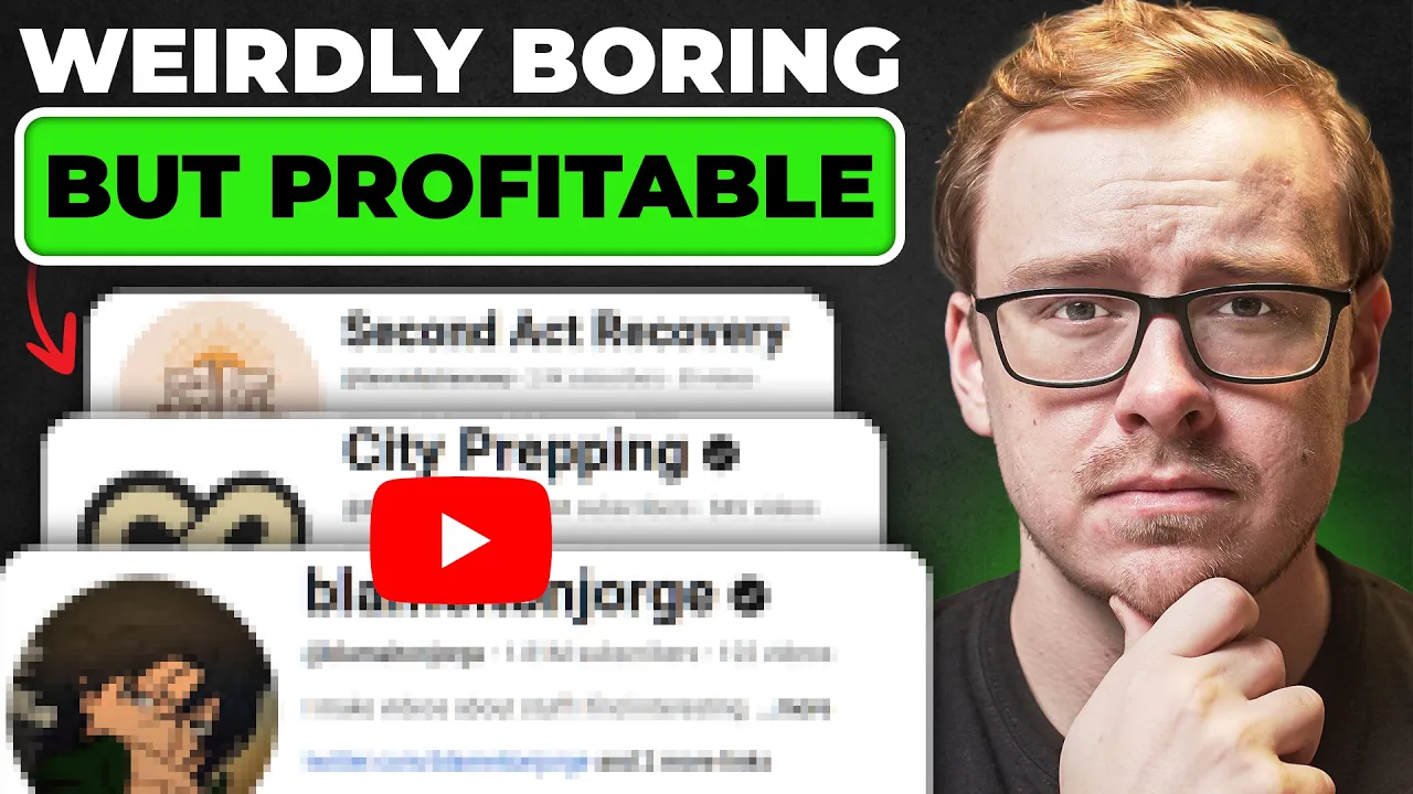 6 Weird + Boring YouTube Channel Ideas That Work Ridiculously Well thumbnail