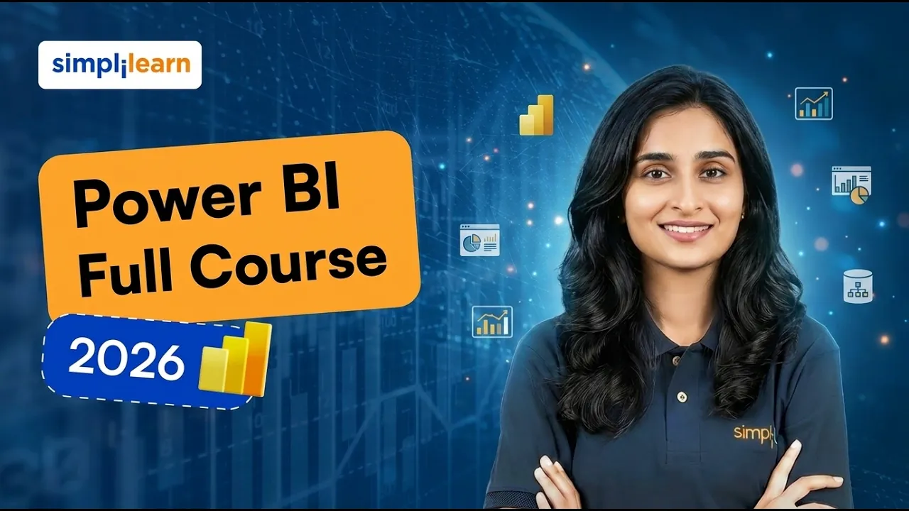 Power BI With AI Full Course 2026 [FREE] | Power BI With AI Tutorial | Power BI Course | Simplilearn thumbnail