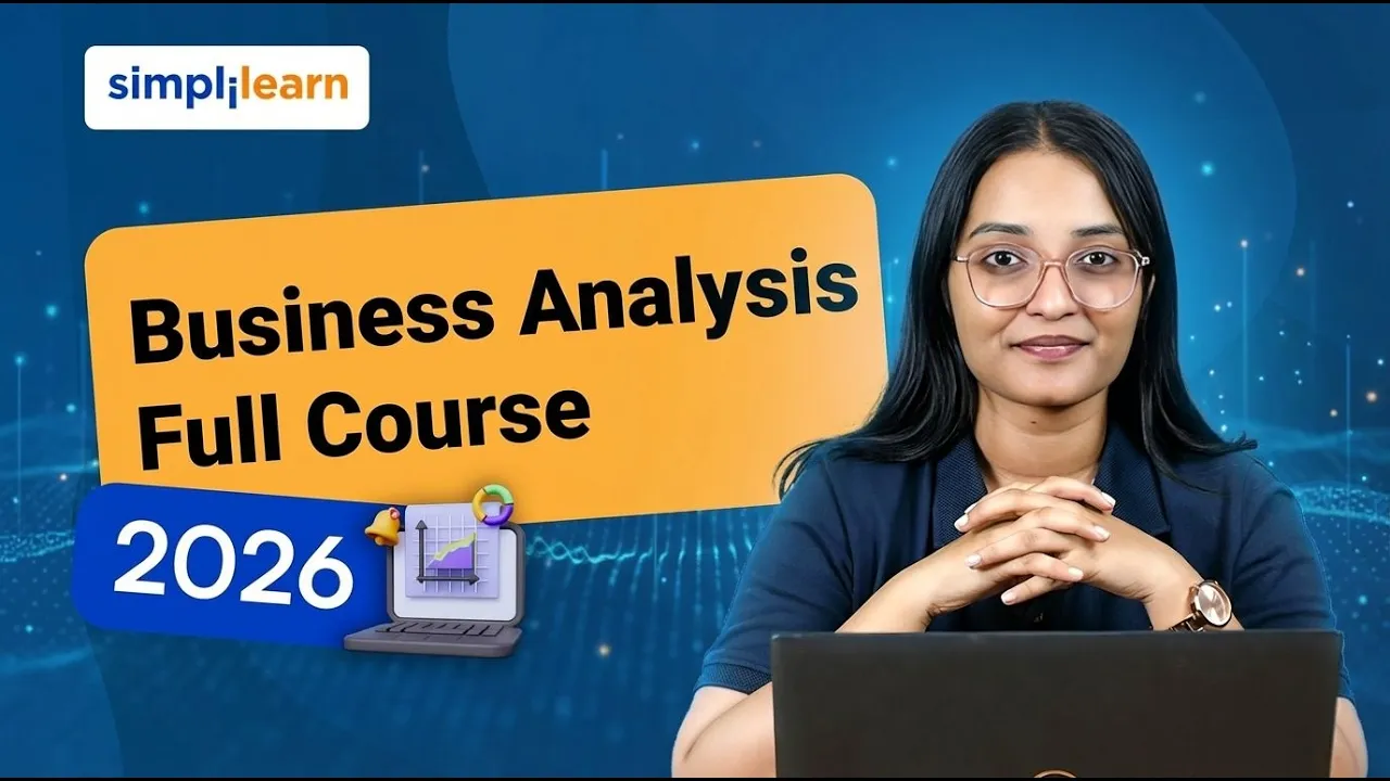 Business Analysis Full Course 2026 [FREE] | Business Analytics Tutorial For Beginnners | Simplilearn thumbnail