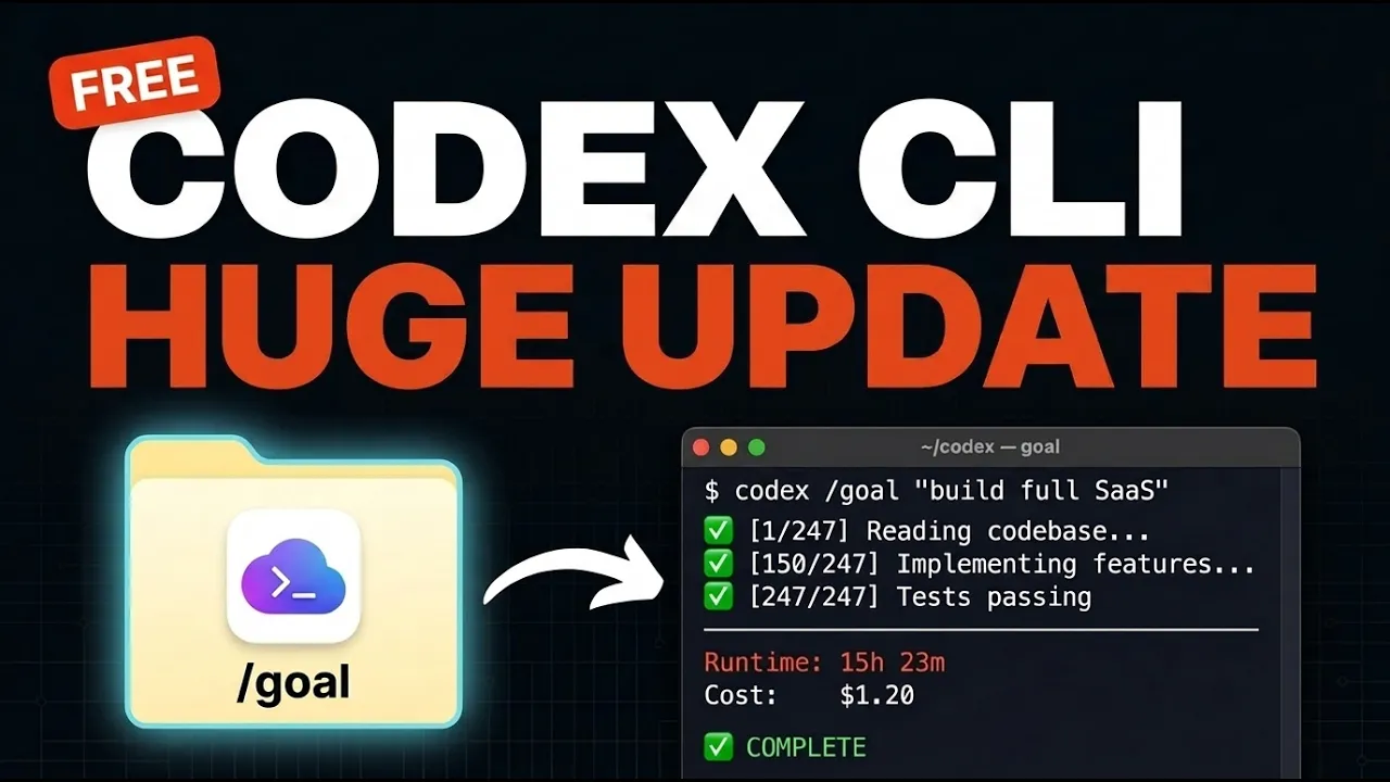 Codex CLI + New Goal = Full Apps INSTANTLY (FREE*) thumbnail