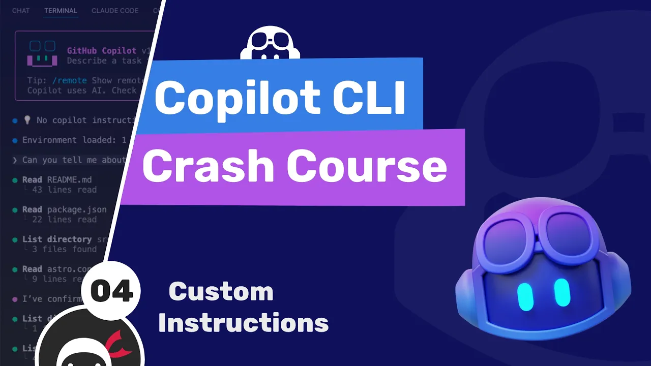 Copilot CLI Tutorial #4 - Custom Instructions thumbnail
