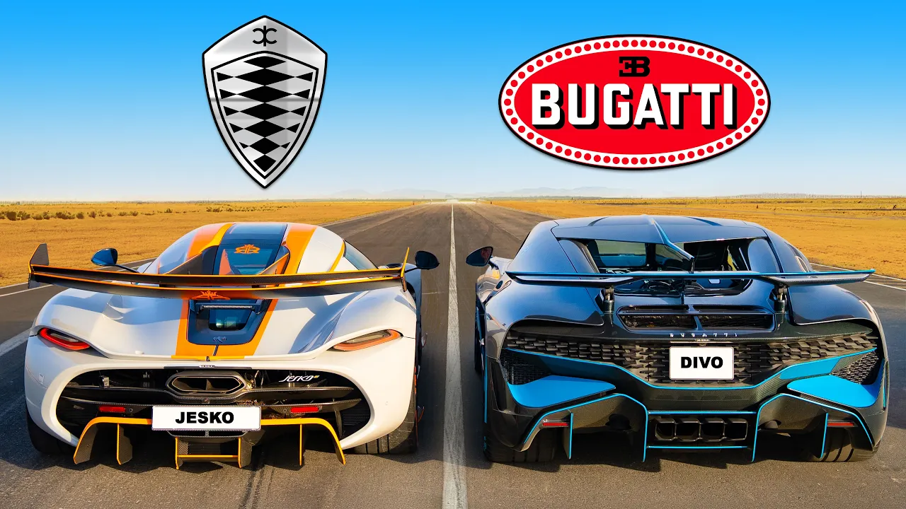 Bugatti Divo vs Koenigsegg Jesko: DRAG RACE thumbnail