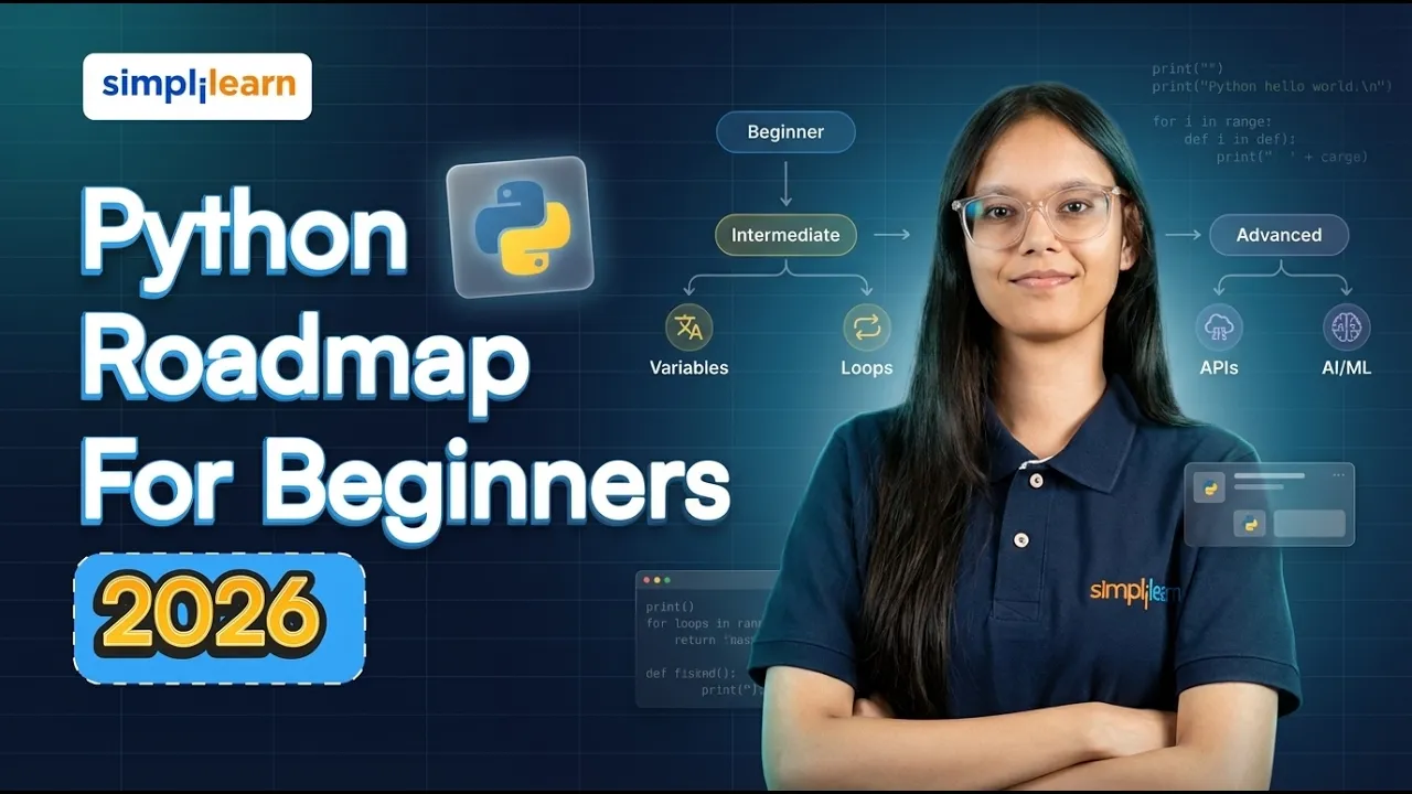 Python Roadmap For Beginners 2026 | How To Learn Python In 2026 | Python Programming | Simplilearn thumbnail