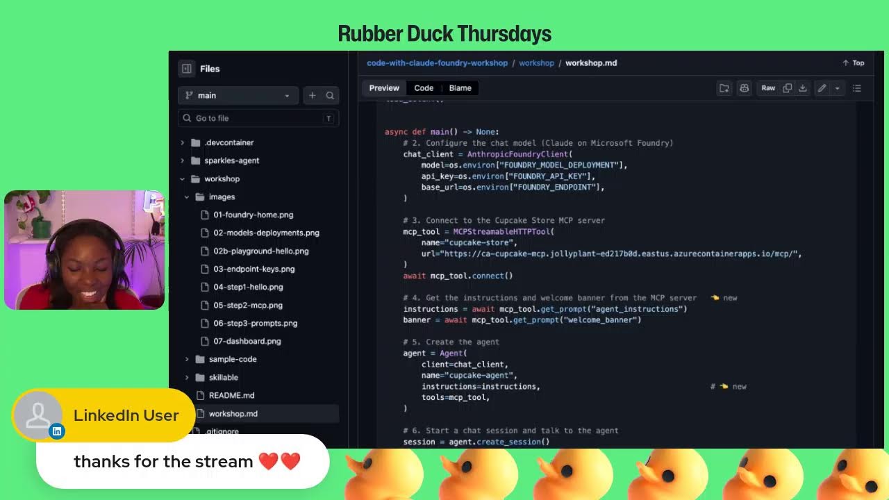 Rubber Duck Thursdays: Building Agents with Copilot thumbnail