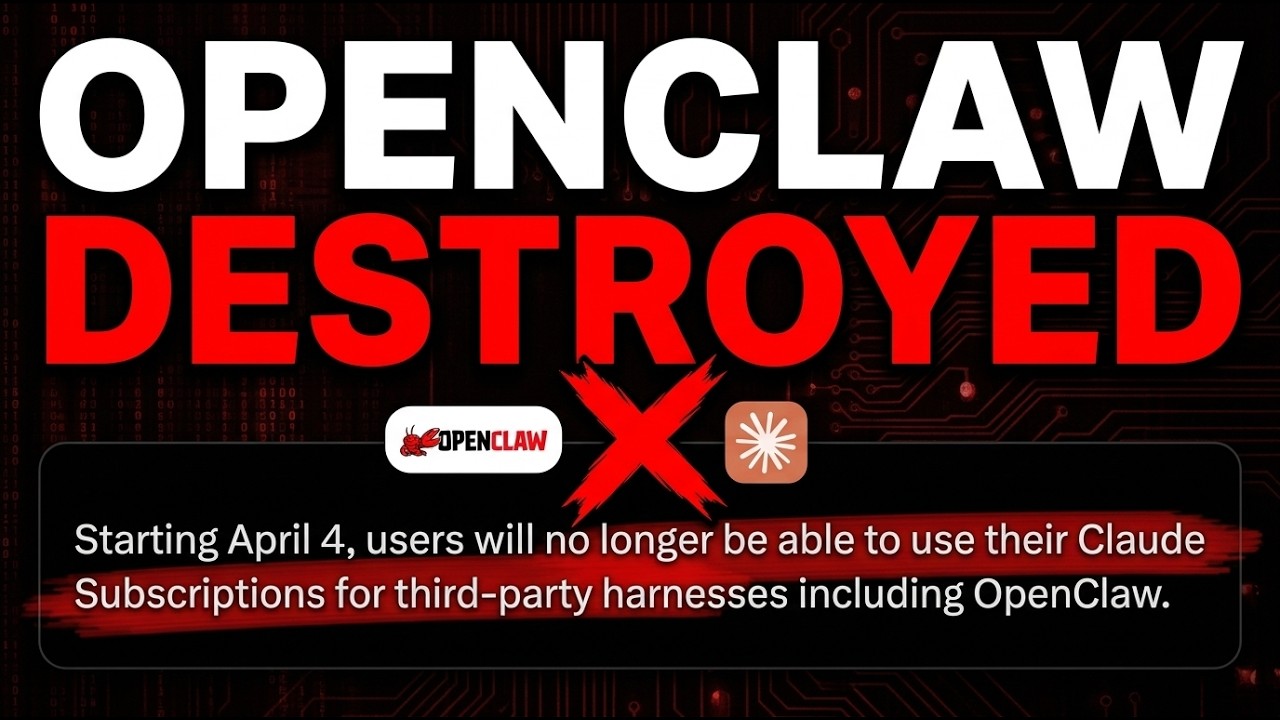 RIP OpenClaw: Anthropic Just BANNED Third-Party Harnesses thumbnail