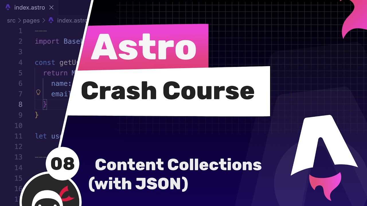 Astro Crash Course #8 - Content Collections (with JSON) thumbnail