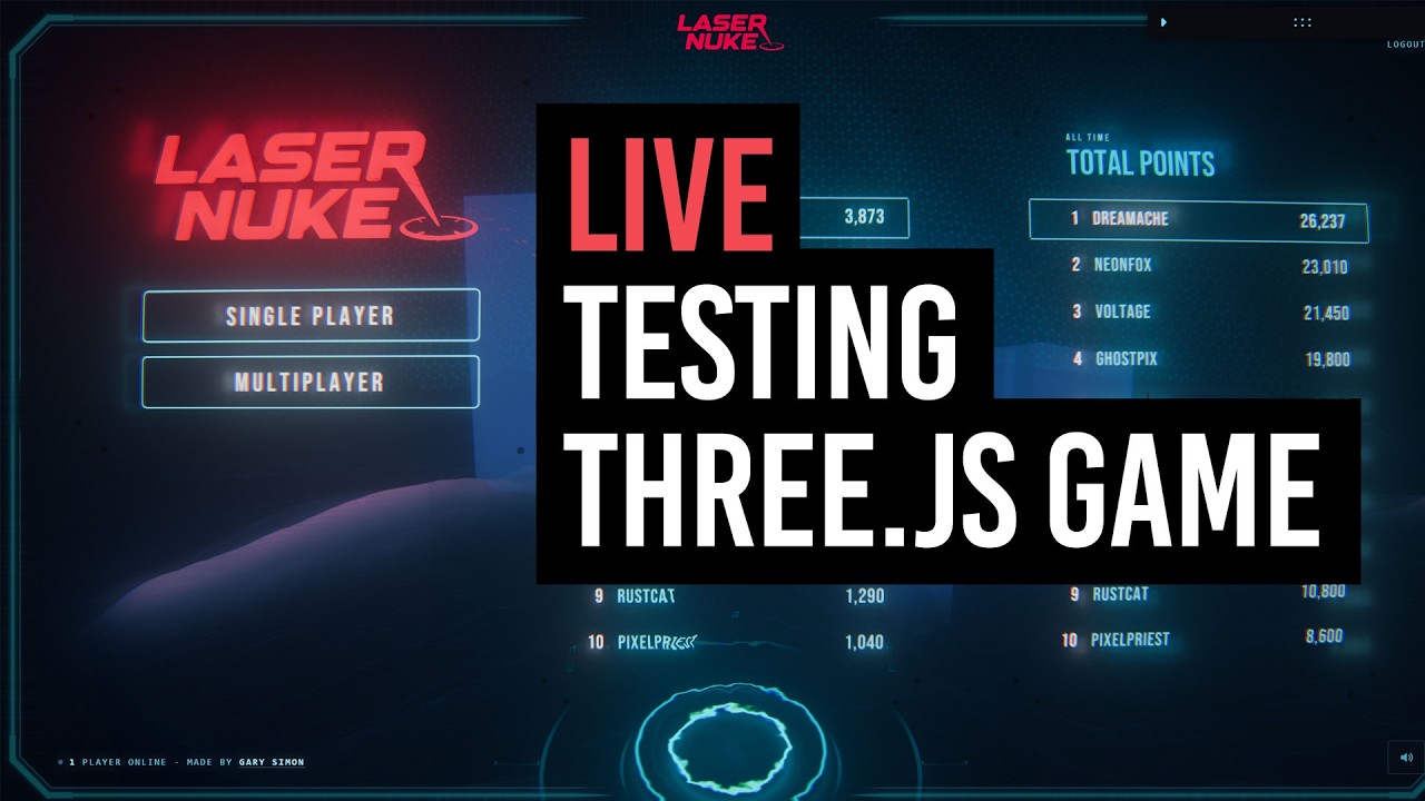 Live Testing my Three.js Game - LaserNuke (Come play) thumbnail