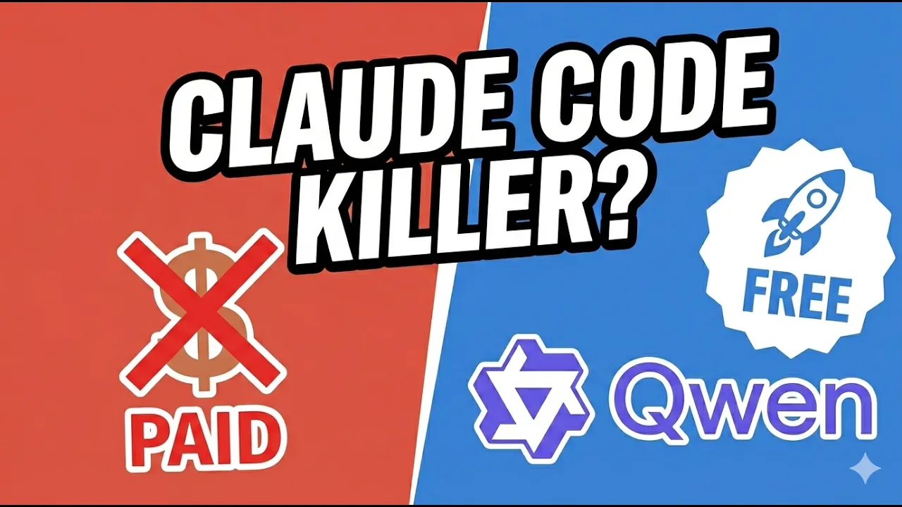 This FREE Qwen Alternative to Claude Code is INSANE thumbnail