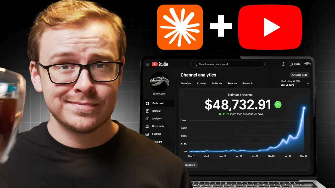 Claude Code + YouTube = $48,700/Month thumbnail