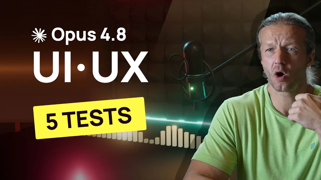 Claude Opus 4.8 for UI/UX Design. 5 Projects. Is it good? thumbnail