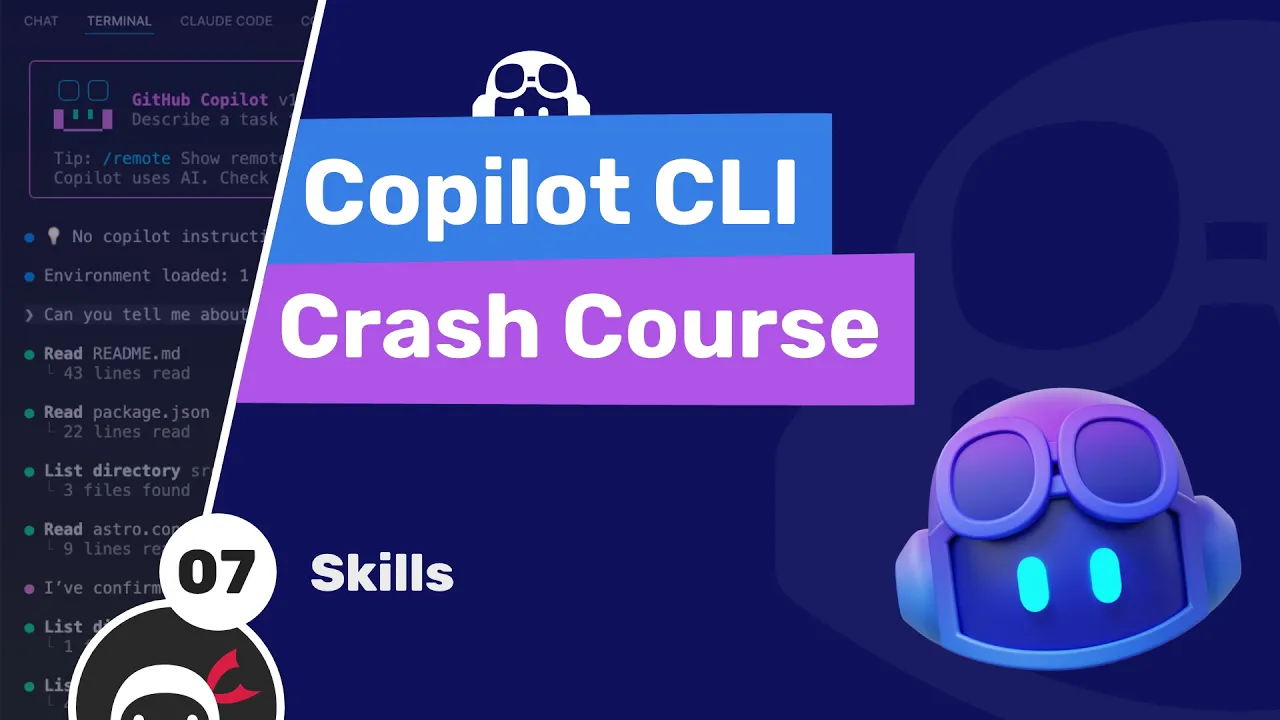 Copilot CLI Tutorial #7 - Skills thumbnail