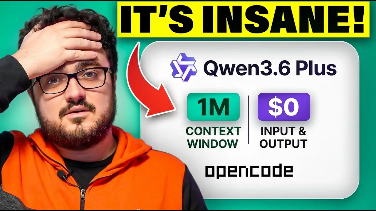 Qwen3.6 Plus is COMPLETELY FREE (1M Context + $0 Tokens) thumbnail