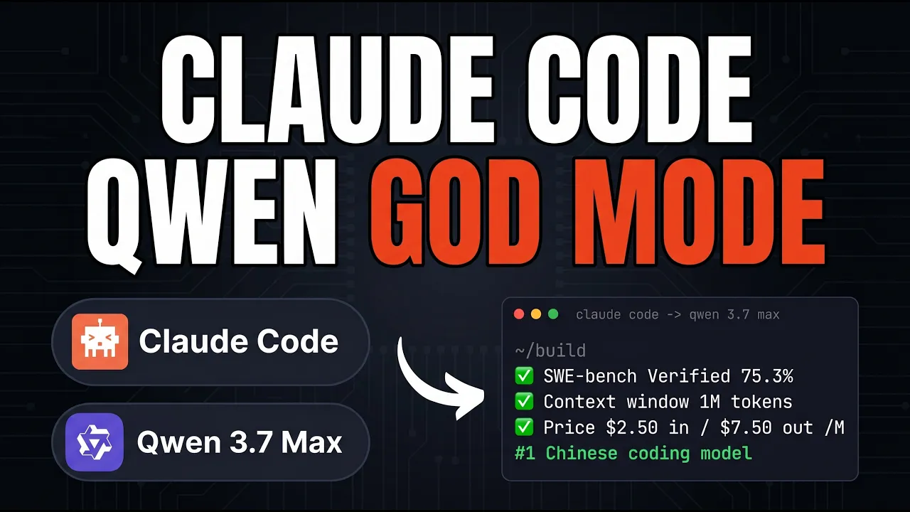 Claude Code + NEW Qwen 3.7 MAX = ABSOLUTELY INSANE COMBO thumbnail