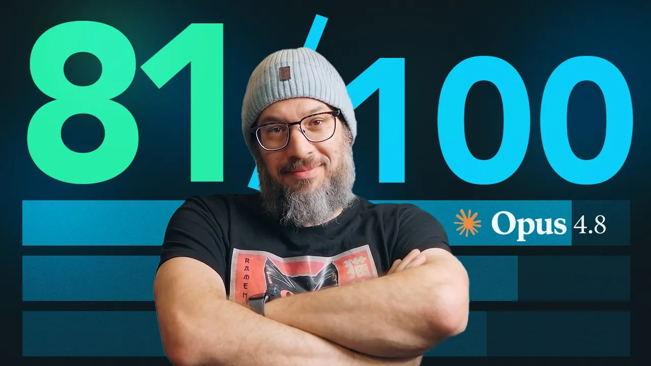 Opus 4.8 Scored 81. Your Workflow Doesn't Care. thumbnail